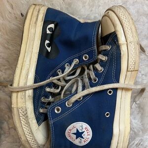 Comme Converse Blue and White High-Top Sneakers